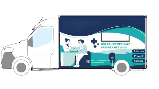Le Médicobus, un véhicule de consultation médicale itinérant.